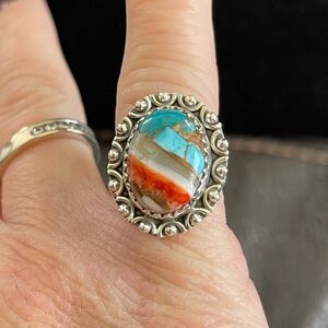 Spiney Oyster Turquoise Ring